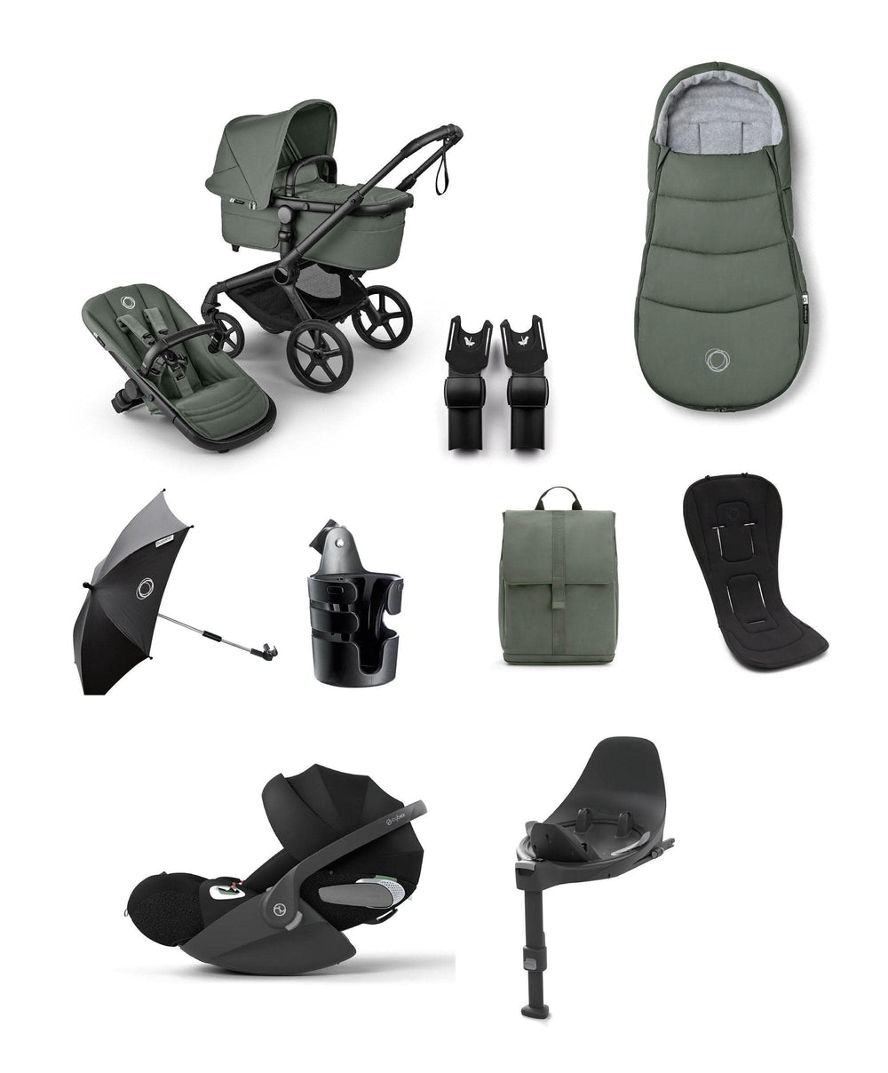 Bugaboo Pushchairs Bugaboo Fox 5 Renew Pushchair Bundle With Cybex Cloud T i-Size Rotating Baby Car Seat &amp; Base (9 Pieces).- Forest Green
