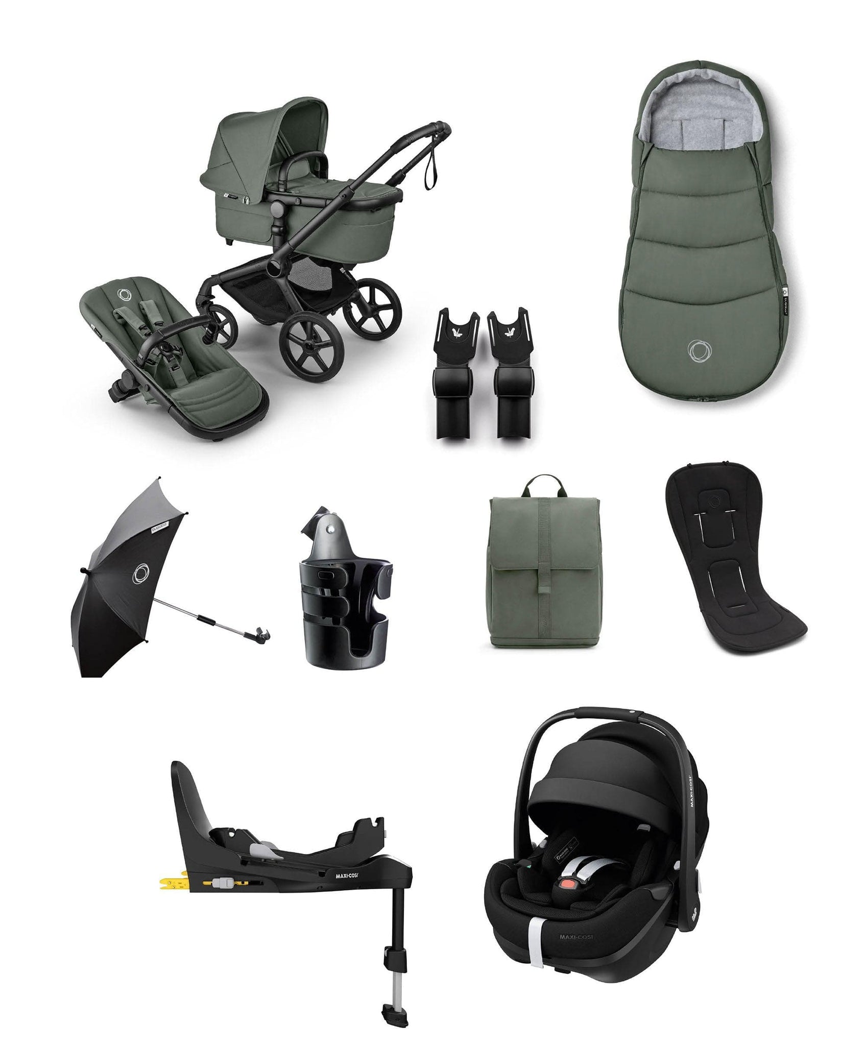 bugaboo fox 5 midnight green Bugaboo Fox 5 Renew Complete Pushchair Bundle With Maxi-Cosi Pebble 36 – Mamas & Papas UK