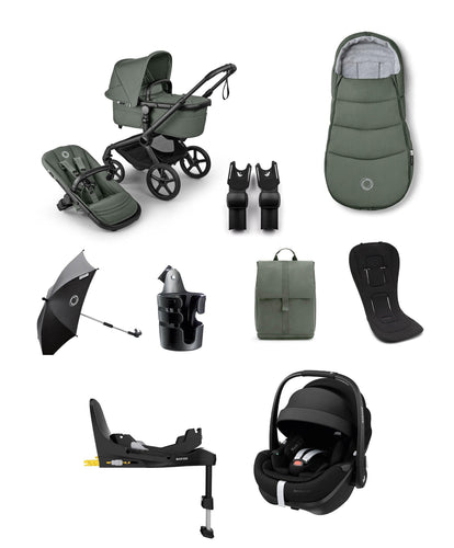 Bugaboo Pushchairs Bugaboo Fox 5 Renew Pushchair Bundle With Maxi-Cosi Pebble 360 Pro Car Seat & Base (9 Pieces) – Forest Green