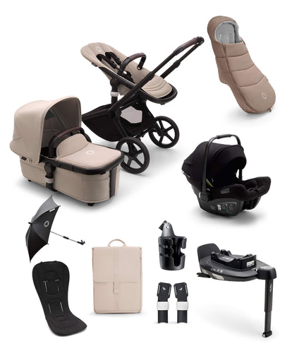 Bugaboo Pushchairs Bugaboo Fox 5 Ultimate Pushchair Bundle with Turtle Air 360 (9 pieces) - Desert Taupe