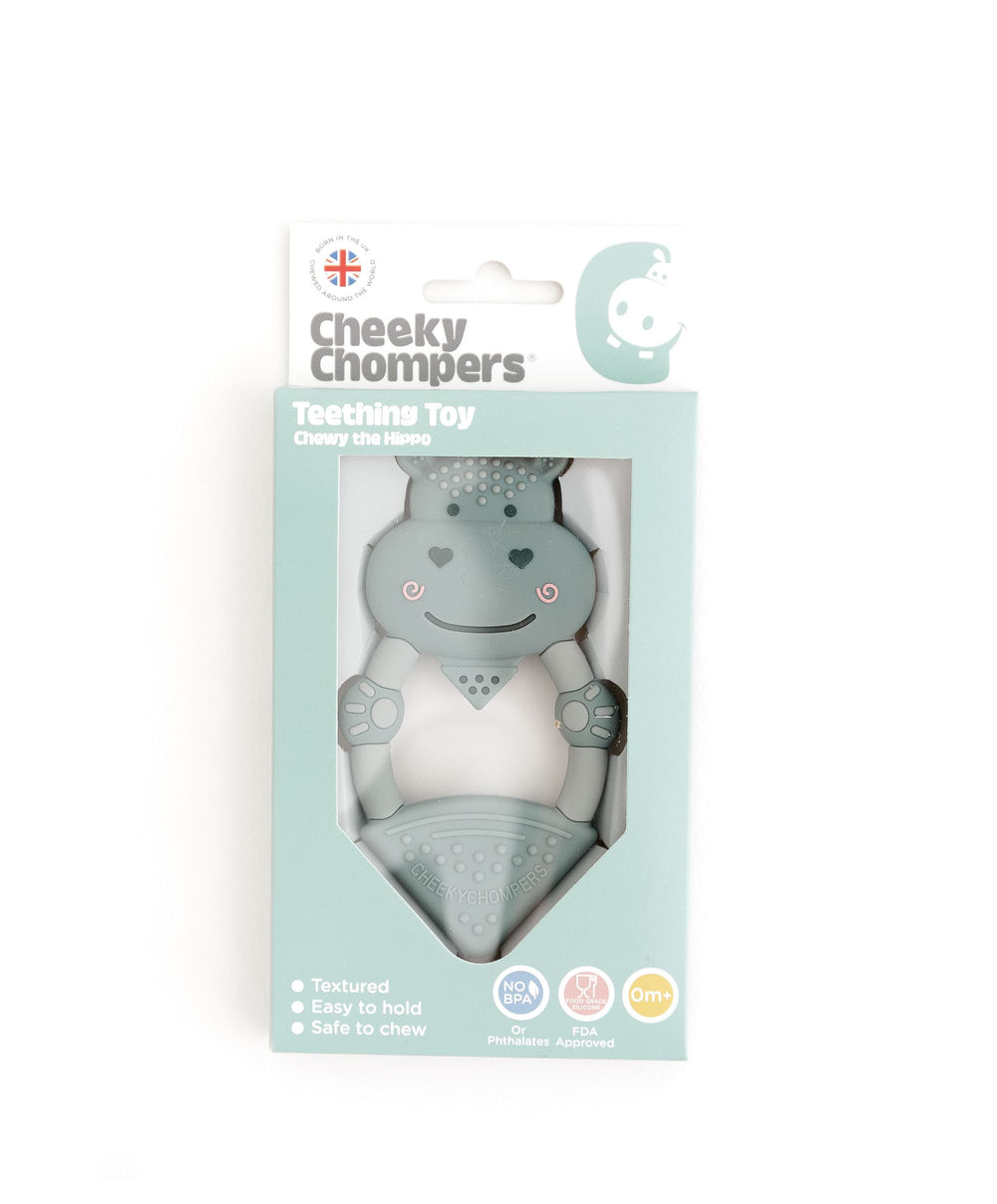 Cheeky Chompers Teethers Cheeky Chompers Chewy The Hippo Teether - Sage Green