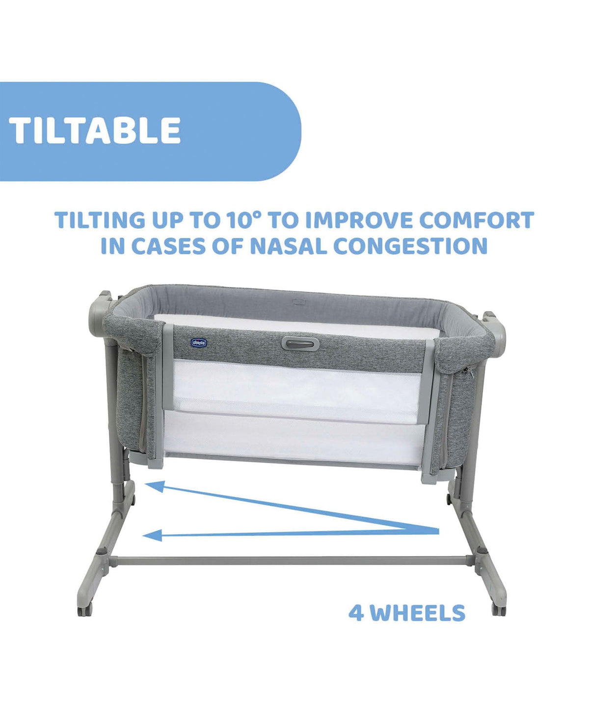 Chicco Next2Me Magic Evo Bedside Crib Dark Grey Mamas & Papas UK