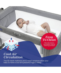 Chicco Chicco Next2Me Magic Evo Bedside Crib – Dark Grey