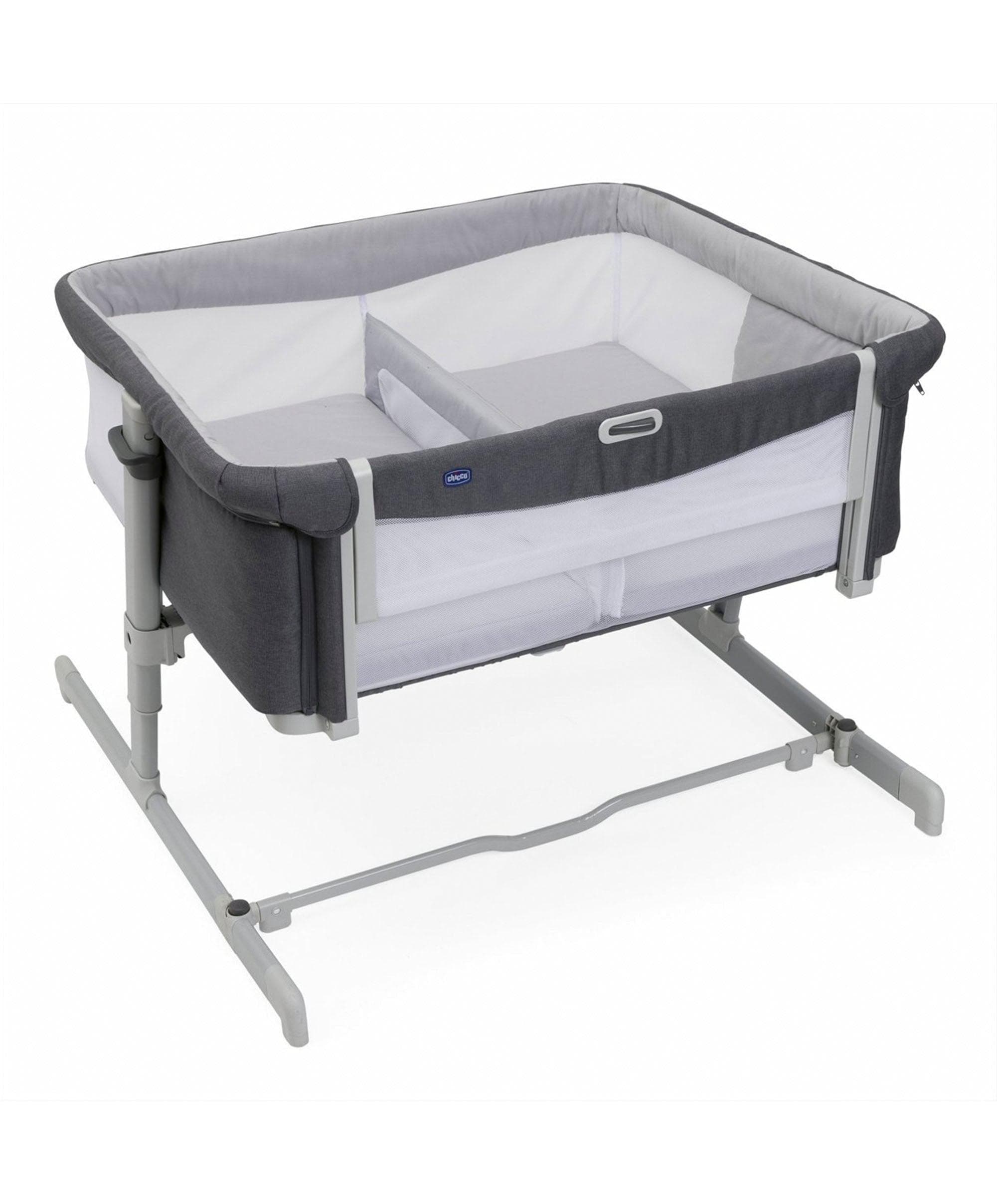 Chicco Next2Me Twins Bedside Crib – Magnet Grey – Mamas Papas UK
