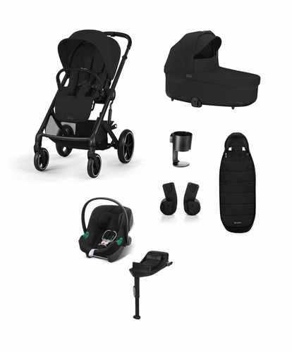 Cybex Cybex Balios Bundle with Cybex  Aton B2 i-Size Car Seat & Base (6 Pieces) - Moon Black