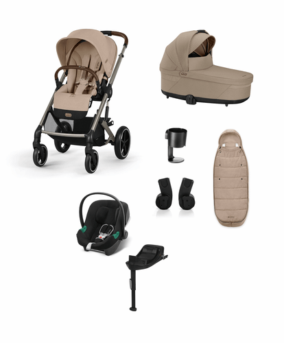 Cybex Cybex Balios Pushchair Bundle with Cybex  Aton B2 i-Size Car Seat (6 Pieces) - Almond Beige