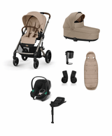Cybex Cybex Balios Pushchair Bundle with Cybex  Aton B2 i-Size Car Seat (6 Pieces) - Almond Beige