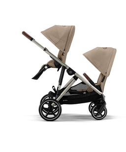 Cybex Cybex Gazelle S Twin Pushchair Bundle with Cybex Cloud T i-Size Rotating Baby Car Seat & Base (16 Pieces)- Almond Beige