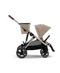 Cybex Cybex Gazelle S Twin Pushchair Bundle with Cybex Cloud T i-Size Rotating Baby Car Seat & Base (16 Pieces)- Almond Beige
