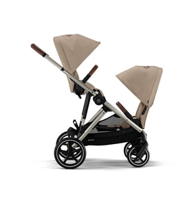 Cybex Cybex Gazelle S Twin Pushchair Bundle with Cybex Cloud T i-Size Rotating Baby Car Seat & Base (16 Pieces)- Almond Beige
