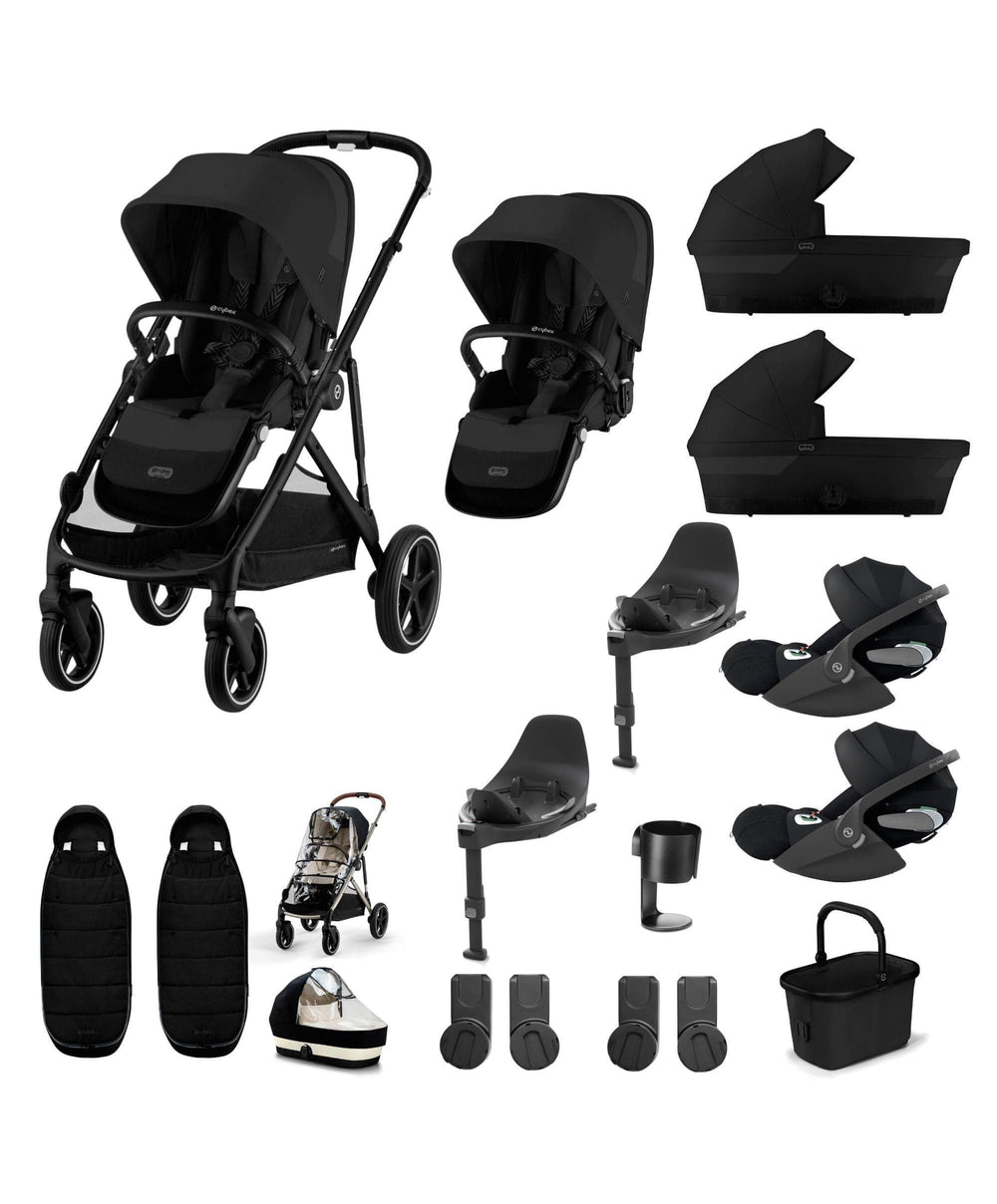 cybex twin Cybex Gazelle S Twin Pushchair Bundle with Cybex Cloud T i-Size Rotati – Mamas & Papas UK