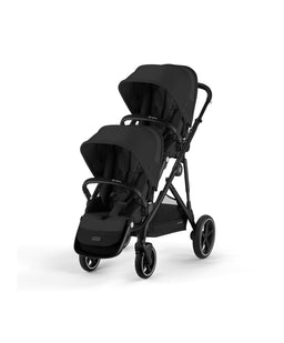 Cybex Cybex Gazelle S Twin Pushchair Bundle with Cybex Cloud T i-Size Rotating Baby Car Seat & Base (16 Pieces) - Moon Black