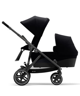 Cybex Cybex Gazelle S Twin Pushchair Bundle with Cybex Cloud T i-Size Rotating Baby Car Seat & Base (16 Pieces) - Moon Black