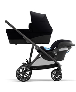 Cybex Cybex Gazelle S Twin Pushchair Bundle with Cybex Cloud T i-Size Rotating Baby Car Seat & Base (16 Pieces) - Moon Black