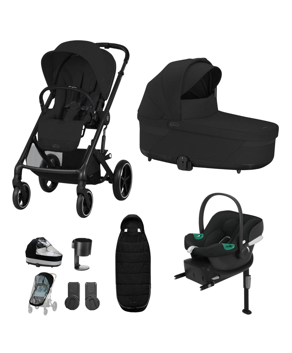 Cybex Pushchairs Cybex Balios Bundle with Cybex  Aton B2 i-Size Car Seat &amp; Base (6 Pieces) - Moon Black