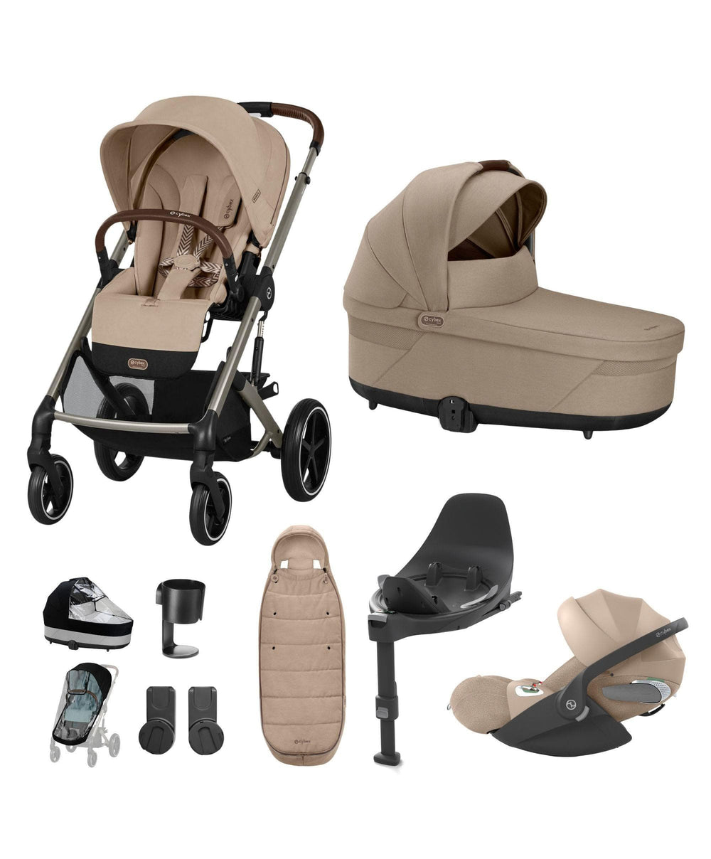 Cybex Pushchairs Cybex Balios Bundle with Cybex Cloud T i-Size Rotating Baby Car Seat (7 Pieces) - Almond Beige