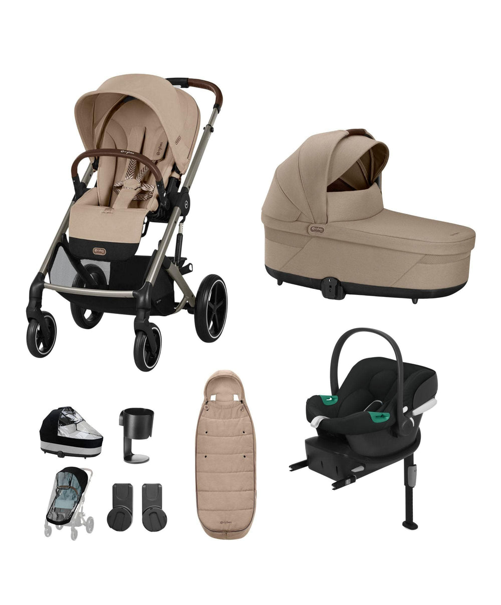 Cybex Pushchairs Cybex Balios Pushchair Bundle with Cybex  Aton B2 i-Size Car Seat (6 Pieces) - Almond Beige