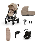 Cybex Pushchairs Cybex Balios Pushchair Bundle with Cybex Cloud G i-Size Rotating Car Seat (7 Pieces) - Almond Beige