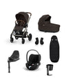 Cybex Pushchairs Cybex Balios S Lux Pushchair Bundle With Cybex Cloud T i-Size + Baby Car Seat & Base (7 Pieces) - Chocolate Brown