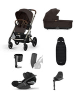 Cybex Pushchairs Cybex Balios S Lux Pushchair Bundle With Cybex Cloud T i-Size Rotating Baby Car Seat & Base (7 Pieces) - Chocolate Brown