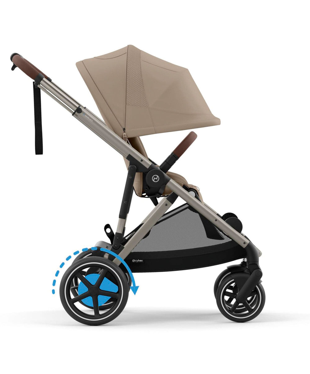 Cybex Pushchairs Cybex e-Gazelle S Electric Single to Double Pushchair Bundle (5 Pieces) - Almond Beige