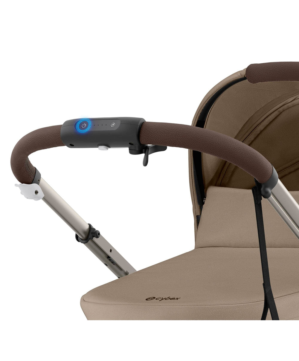 Cybex Pushchairs Cybex e-Gazelle S Electric Single to Double Pushchair Bundle (5 Pieces) - Almond Beige