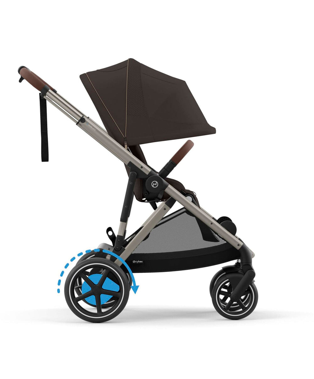 Cybex Pushchairs Cybex e-Gazelle S Electric Single to Double Pushchair Bundle (5 Pieces) - Chocolate Brown