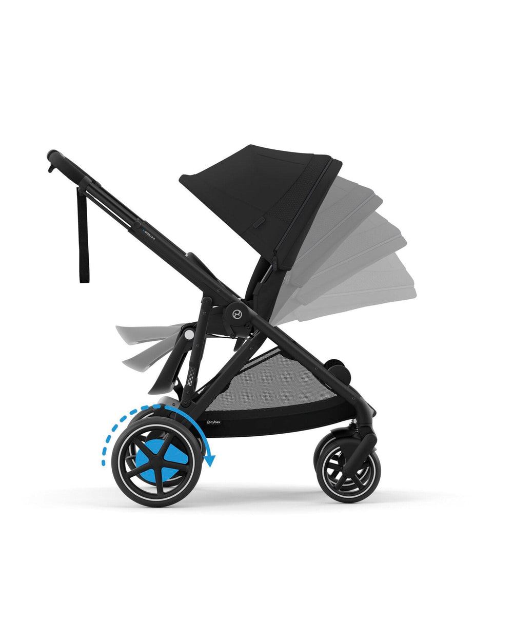 Cybex Pushchairs Cybex e-Gazelle S Electric Single to Double Pushchair Bundle With Cybex Cloud T i-Size + Baby Car Seat &amp; Base (7 Pieces) - Black