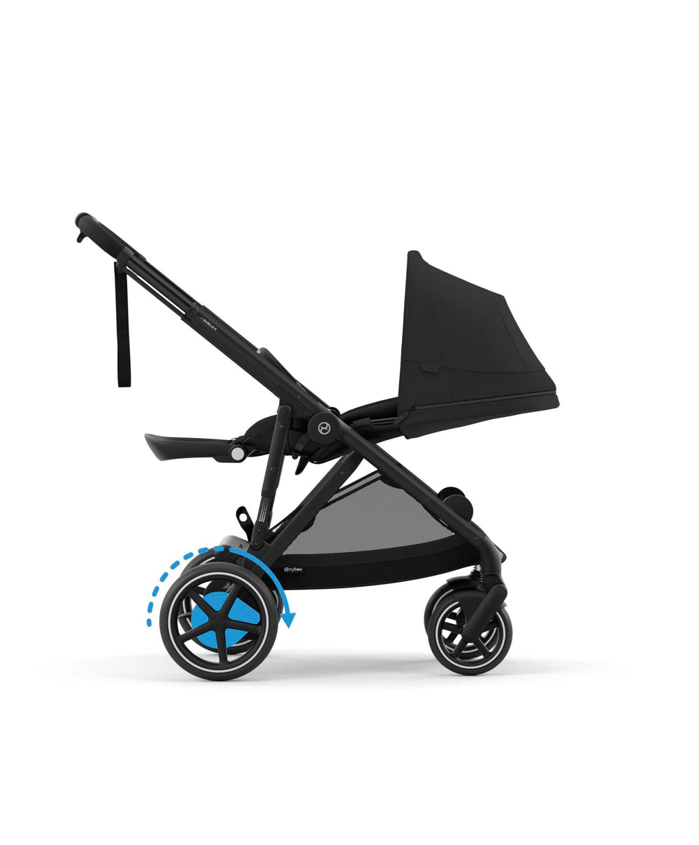 Cybex Pushchairs Cybex e-Gazelle S Electric Single to Double Pushchair Bundle With Cybex Cloud T i-Size + Baby Car Seat &amp; Base (7 Pieces) - Black