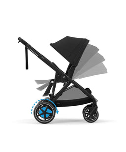 Cybex Pushchairs Cybex e-Gazelle S Electric Single to Double Pushchair Bundle with Cybex Cloud T i-Size Rotating Car Seat & Base (7 Pieces) – Black