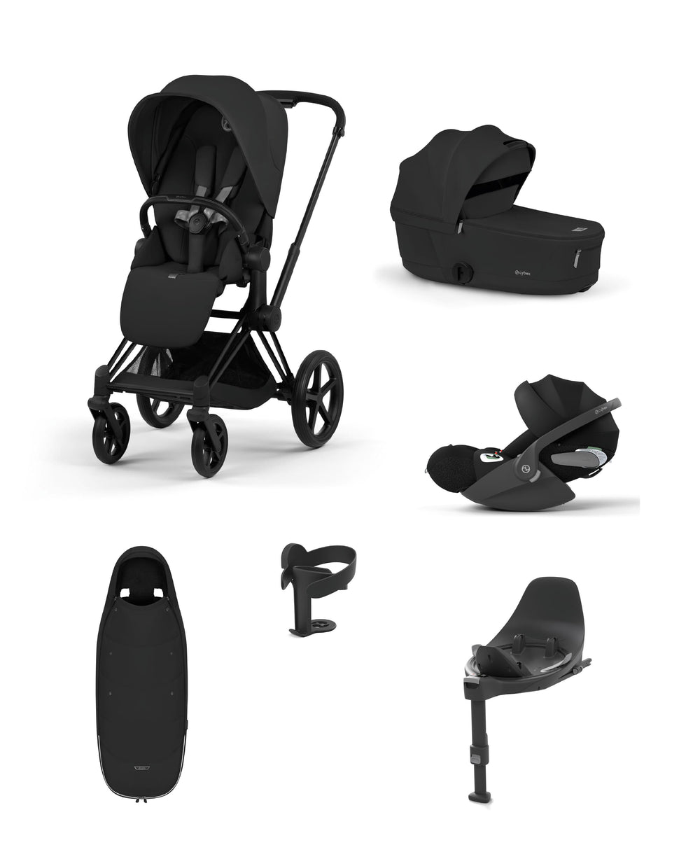 Cybex Pushchairs Cybex Priam Ultimate Pushchair Bundle with Cybex Cloud T i-Size Rotating Baby Car Seat &amp; Base - Sepia Black