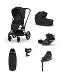 Cybex Pushchairs Cybex Priam Ultimate Pushchair Bundle with Cybex Cloud T i-Size Rotating Baby Car Seat & Base - Sepia Black