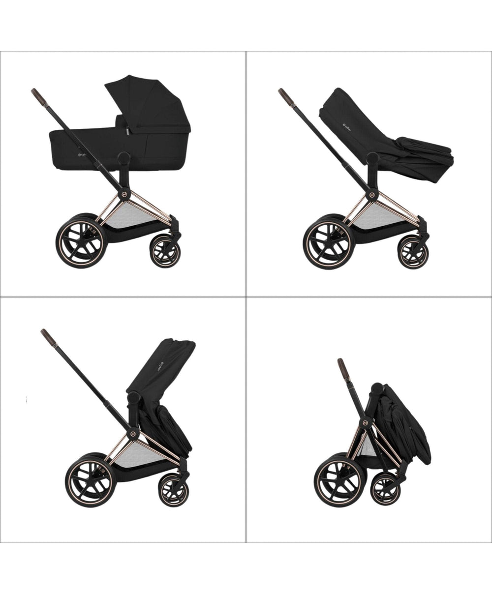 Cybex Pushchairs Cybex Priam Ultimate Pushchair Bundle With Cybex Cloud T Plus - Black/Cozy Beige