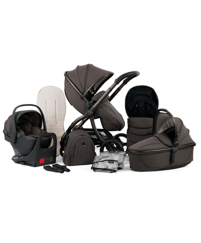 Egg (BabyStyle) Pushchairs Egg3 Complete Pushchair Bundle with Shell 360 Car Seat - Chocolate Velvet