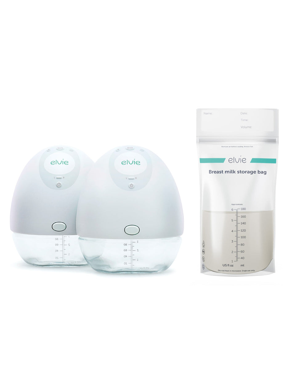 Elvie Breastfeeding Elvie Double Electric Breast Pump &amp; Elvie Breast Milk Storage Bags