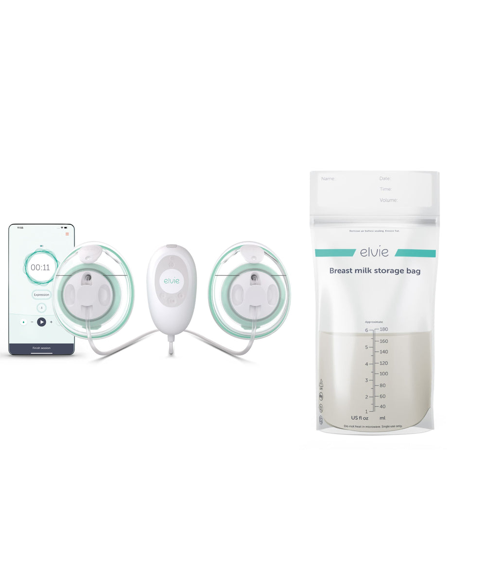 Elvie Breastfeeding Elvie Stride 2 Double Breast Pump &amp; Elvie Breast Milk Storage Bags