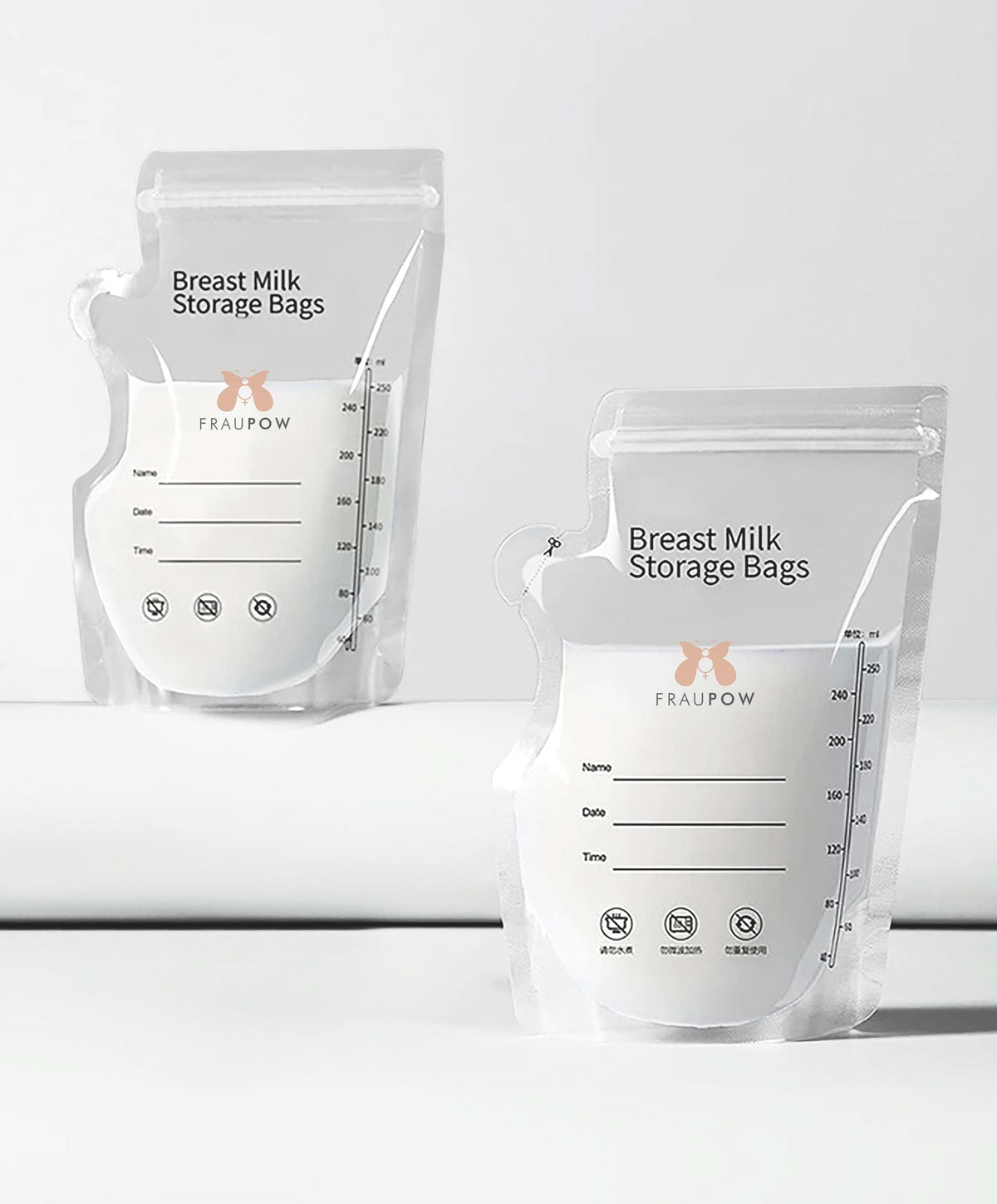 Breast Milk Storage Bags Breastmilk Pouches For Fridge Or Freezer Use, Store Flat Or Standing Bpa And Bps Free Pre Sterilised Double Zipper Seal Multi Pack Tiny To Tots 100 Pack