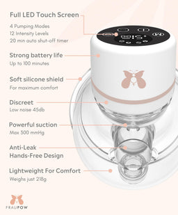 Fraupow Breastfeeding Fraupow Wearable Double Breast Pump