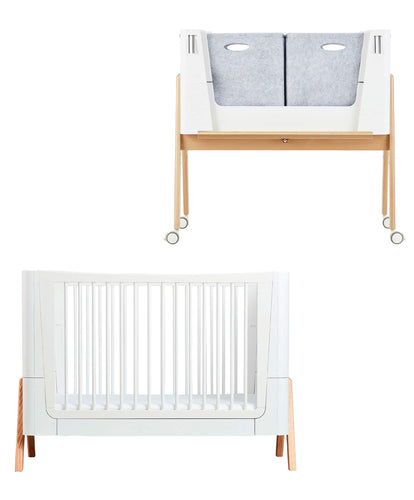 Gaia Furniture Sets Gaia Hera Baby Cotbed & Bedside Crib - Natural White