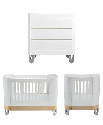 Gaia Gaia Serena Baby Mini Cot Furniture Bundle (3 pieces) - White/Natural