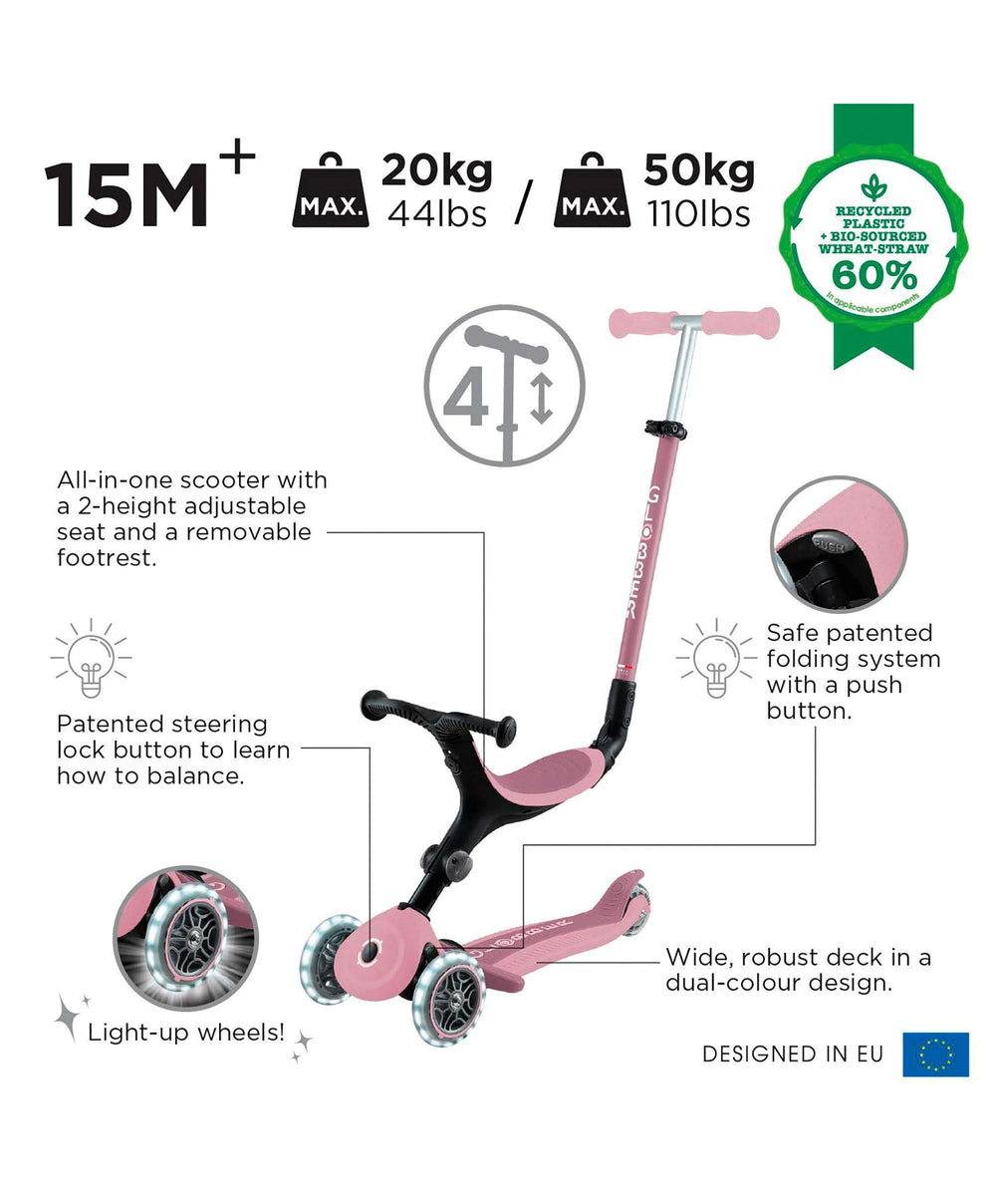Globber Outdoor Play Globber Go Up Active Lights Eco - Berry