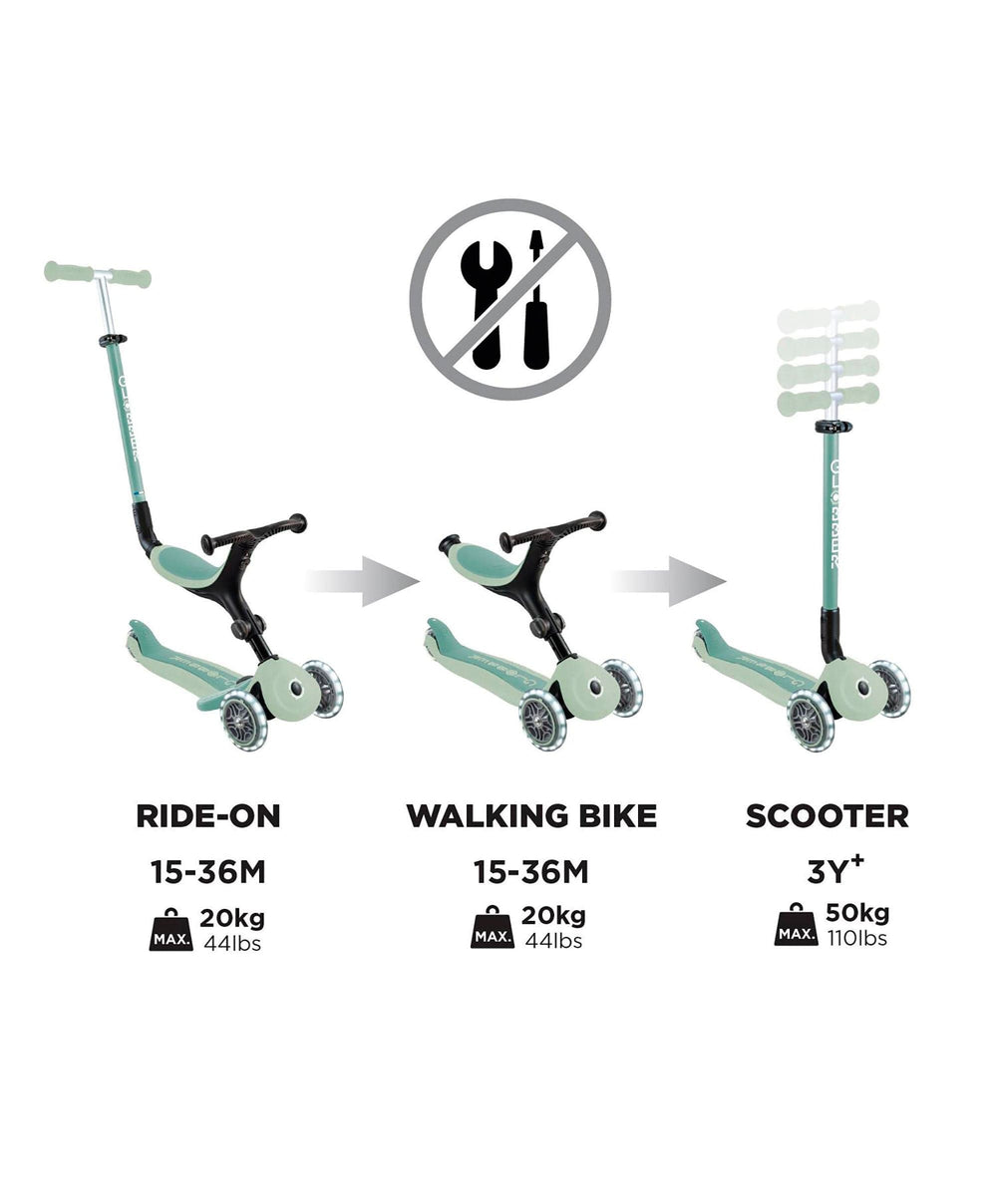 Globber Outdoor Play Globber Go Up Active Lights Eco – Pistachio