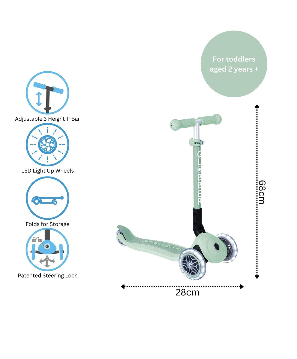 Globber Outdoor Play Globber Junior Foldable Lights Eco – Pistachio