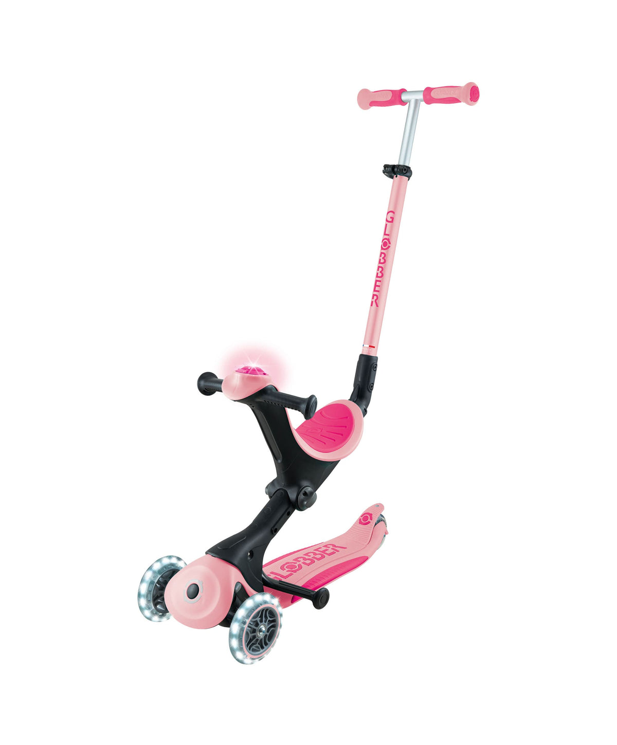 Globber Ride on Toy Globber Go Up Deluxe Lights - Pastel Pink