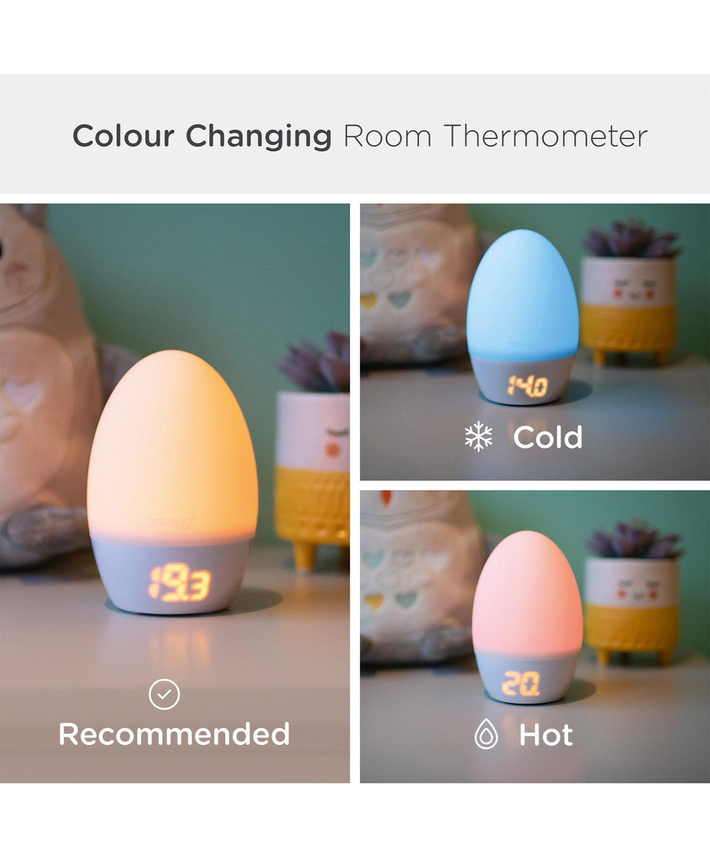 Tommee Tippee Gro Egg 2 Nursery Room Thermometer & Night Light - White ...