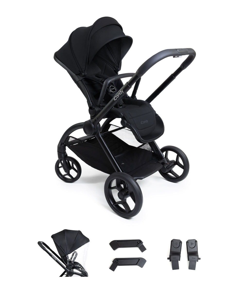 iCandy iCandy Core 2 Pushchair Bundle With Maxi-Cosi Pebble Slide Pro Car Seat &amp; Base – Black
