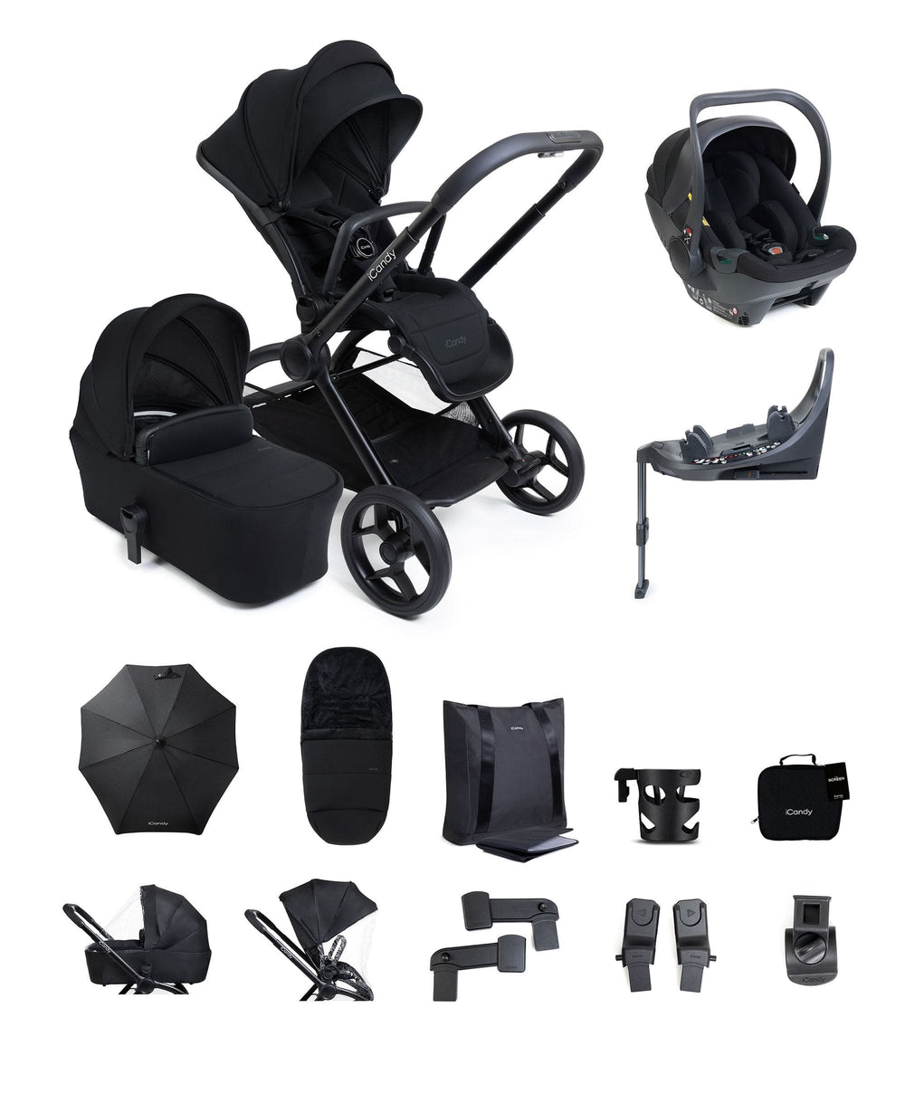 iCandy iCandy Core 2 Pushchair Bundle With Maxi-Cosi Pebble Slide Pro Car Seat &amp; Base – Black
