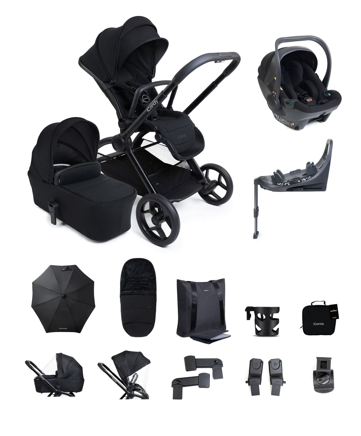 iCandy iCandy Core 2 Pushchair Bundle With Maxi-Cosi Pebble Slide Pro Car Seat & Base – Black