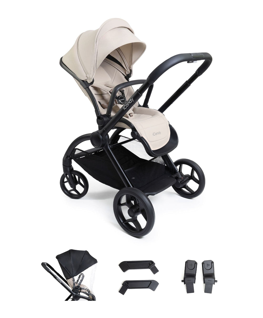 iCandy iCandy Core 2 Pushchair Bundle With Maxi-Cosi Pebble Slide Pro Car Seat &amp; Base – Sandstone