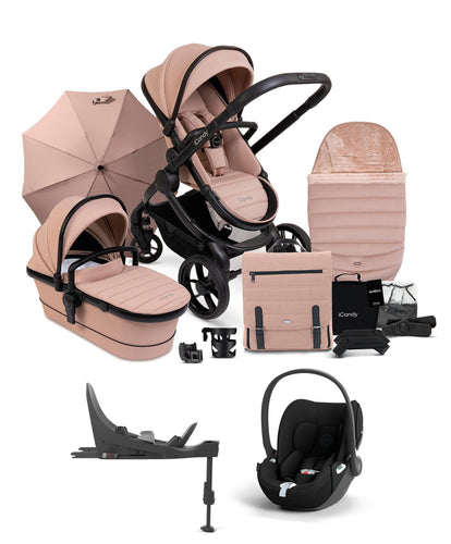 iCandy iCandy Peach 7 Summer Bundle in Cookie with Cybex Cloud T Car Seat and Base